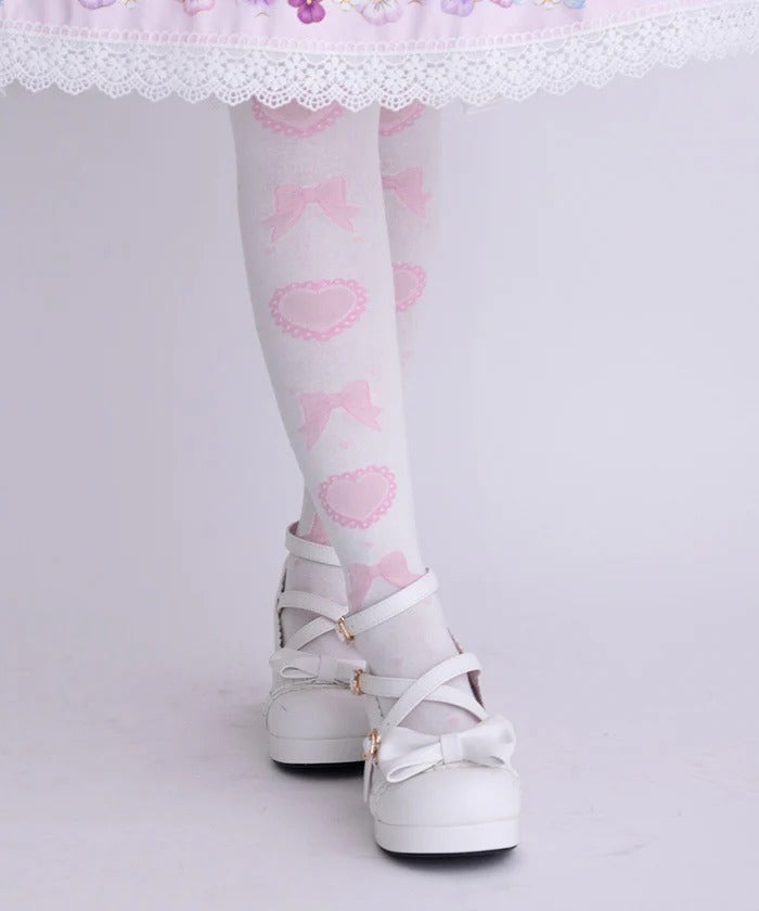 Heart Ribbon Over-the-Knee Socks