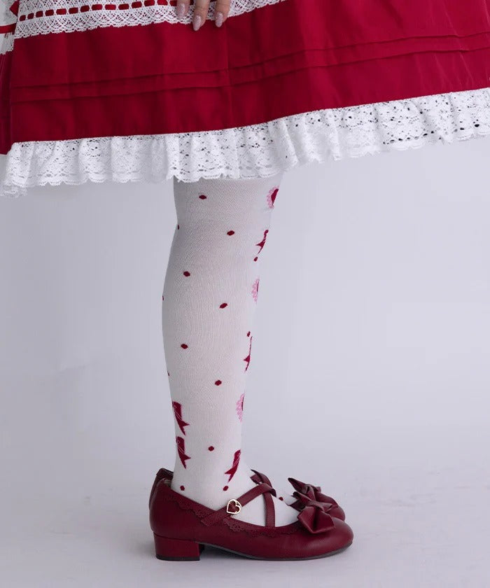 Heart Ribbon Over-the-Knee Socks