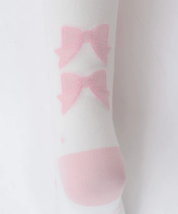 Heart Ribbon Over-the-Knee Socks