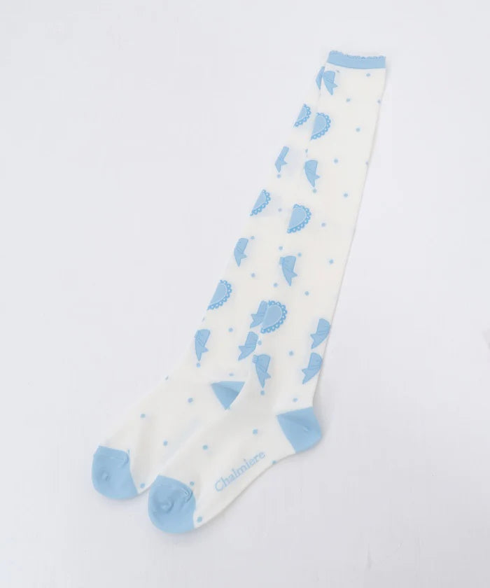 Heart Ribbon Over-the-Knee Socks