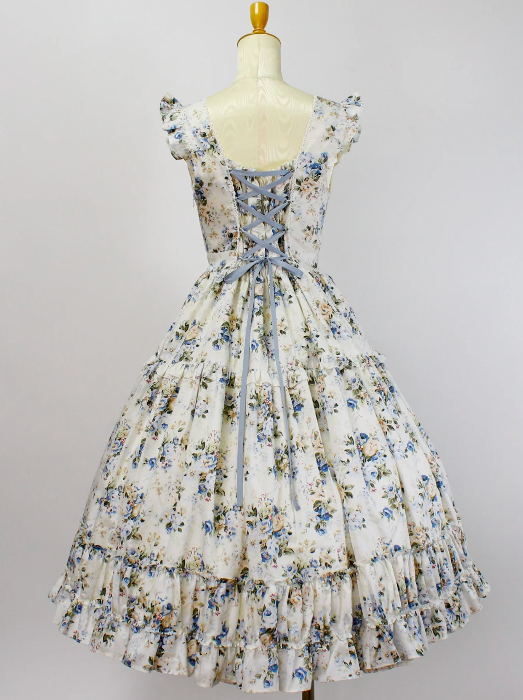 Rococo Bouquet Ruffle Apron Dress