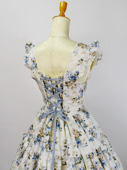 Rococo Bouquet Ruffle Apron Dress