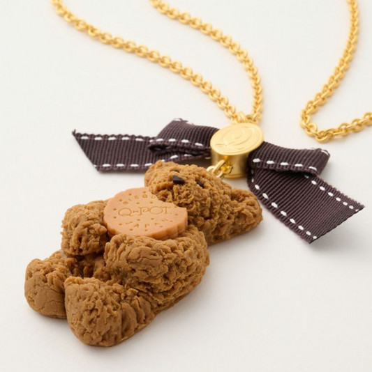 Teddy Bear Mocha Cookie Necklace
