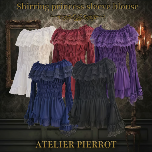 Shirring Princess Sleeve Blouse