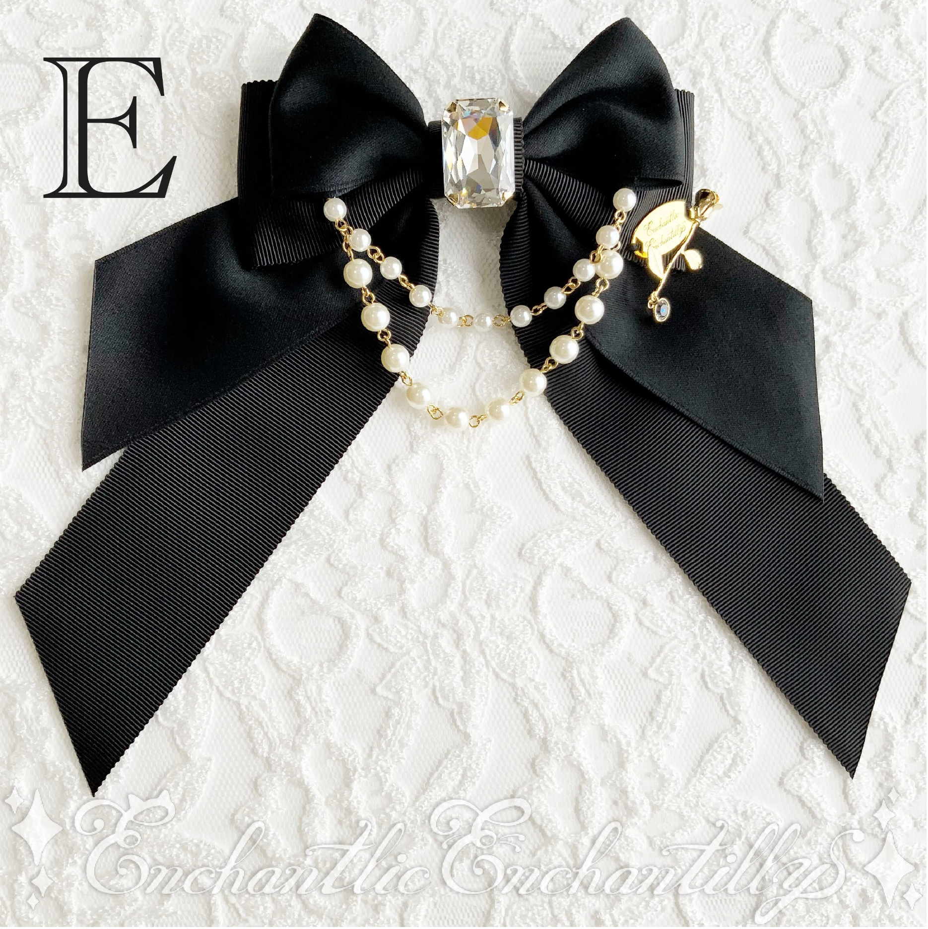 Jewelry Box Pearl Ribbon Brooch - A Rose for Me