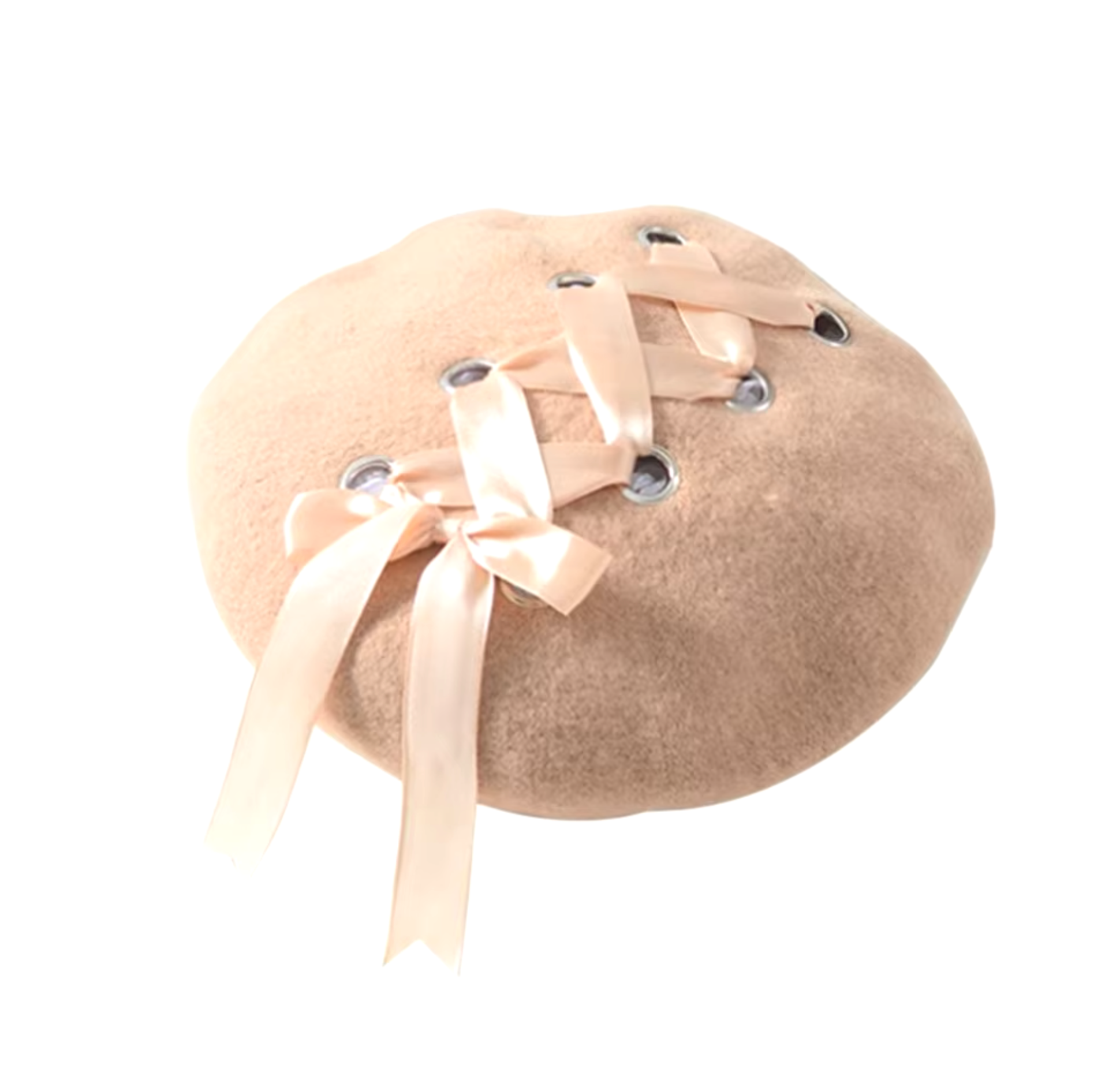 Ribbon Cross Satin Beret