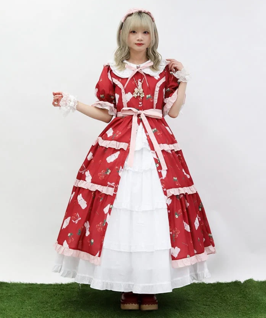 Cherry Bunny Pattern Dress