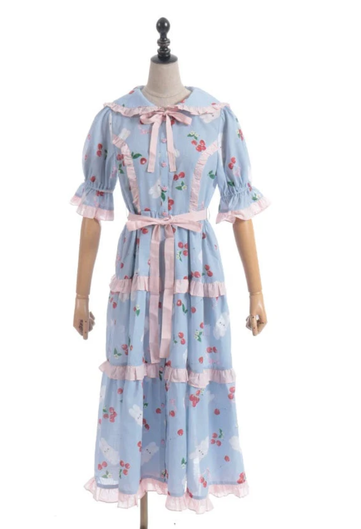Cherry Bunny Pattern Dress