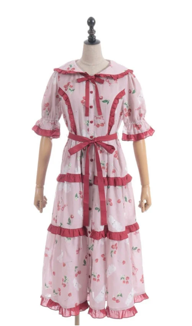 Cherry Bunny Pattern Dress