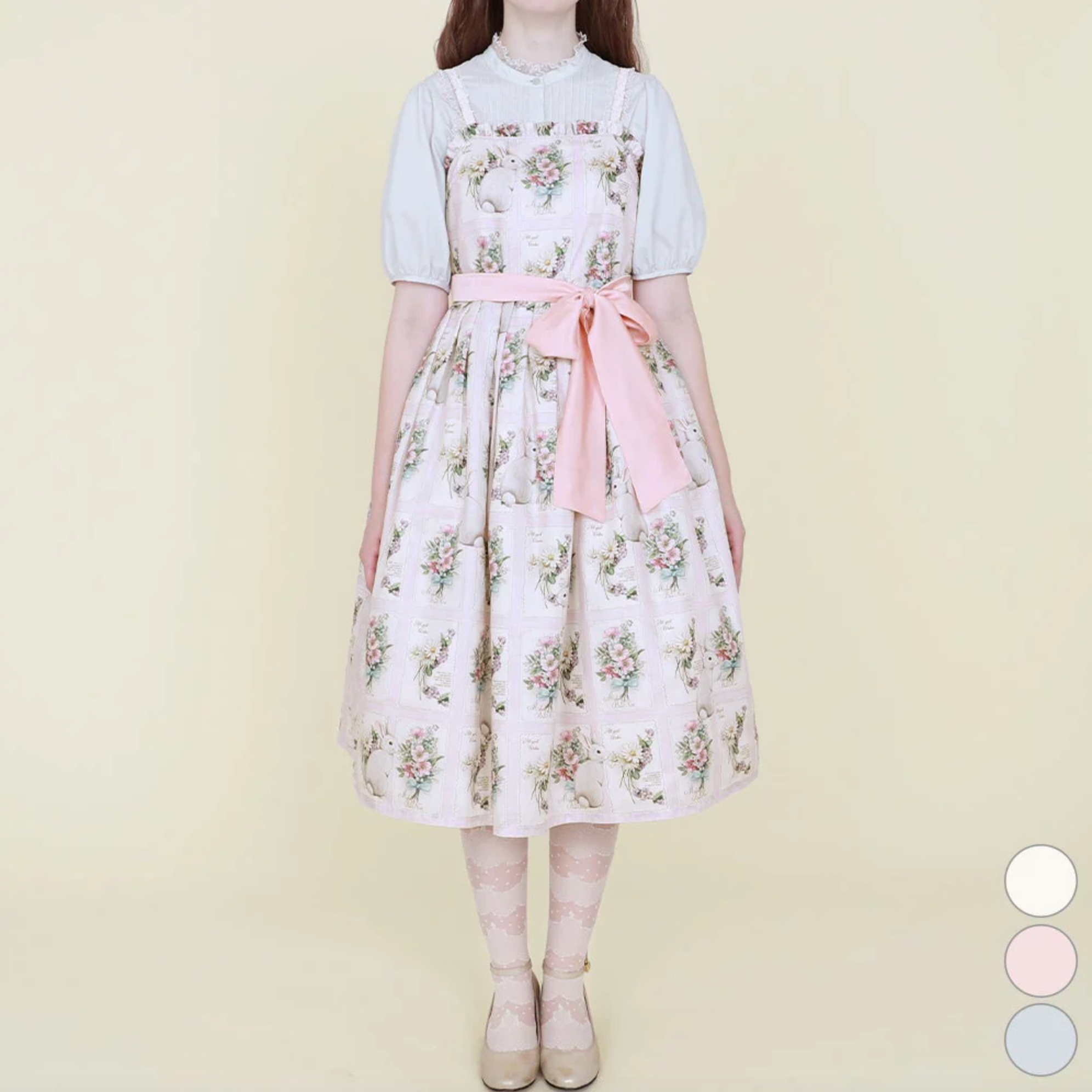 Rabbit Stamp Plus Size Jumperskirt Dress