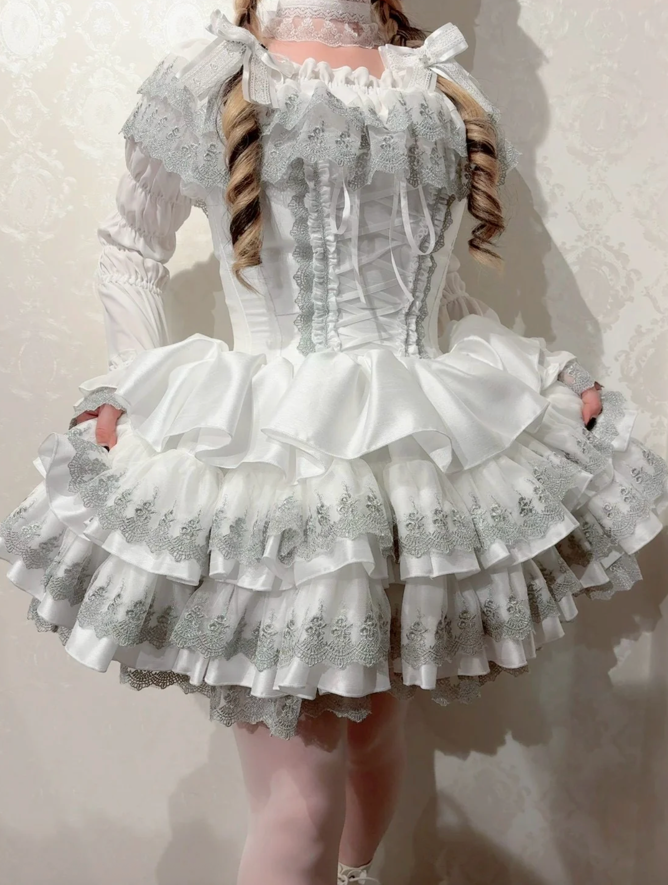 Mini Corset Dress (Silver lace version)