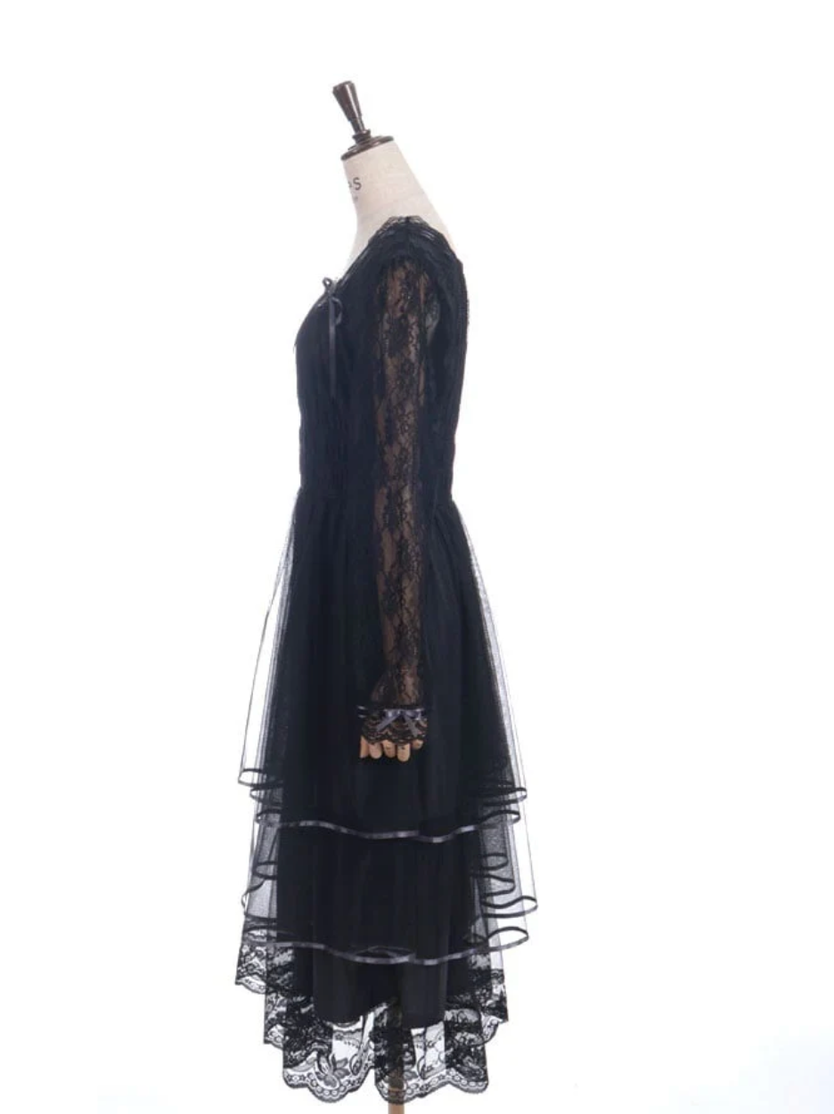 Lace Tiered Tulle Dress