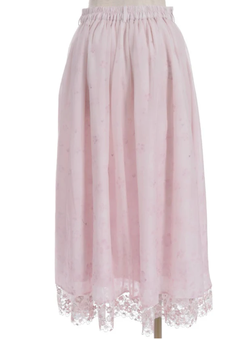 Sakura Lace & Sakura Pattern Skirt