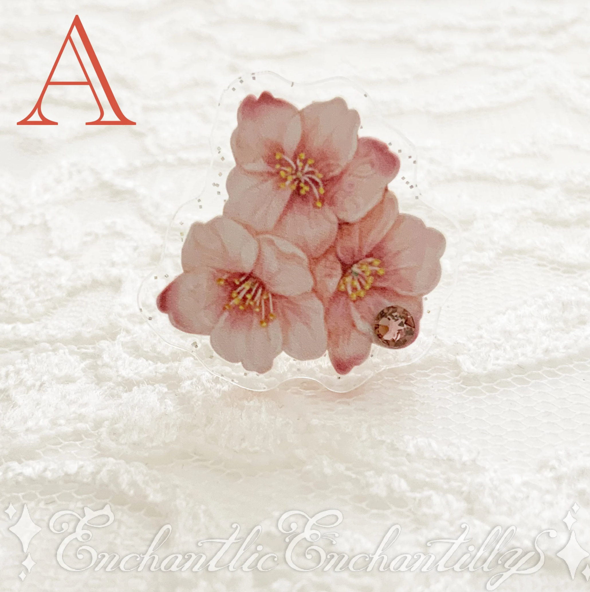 Dolled up rings - Sakura series ~Glitter Background~