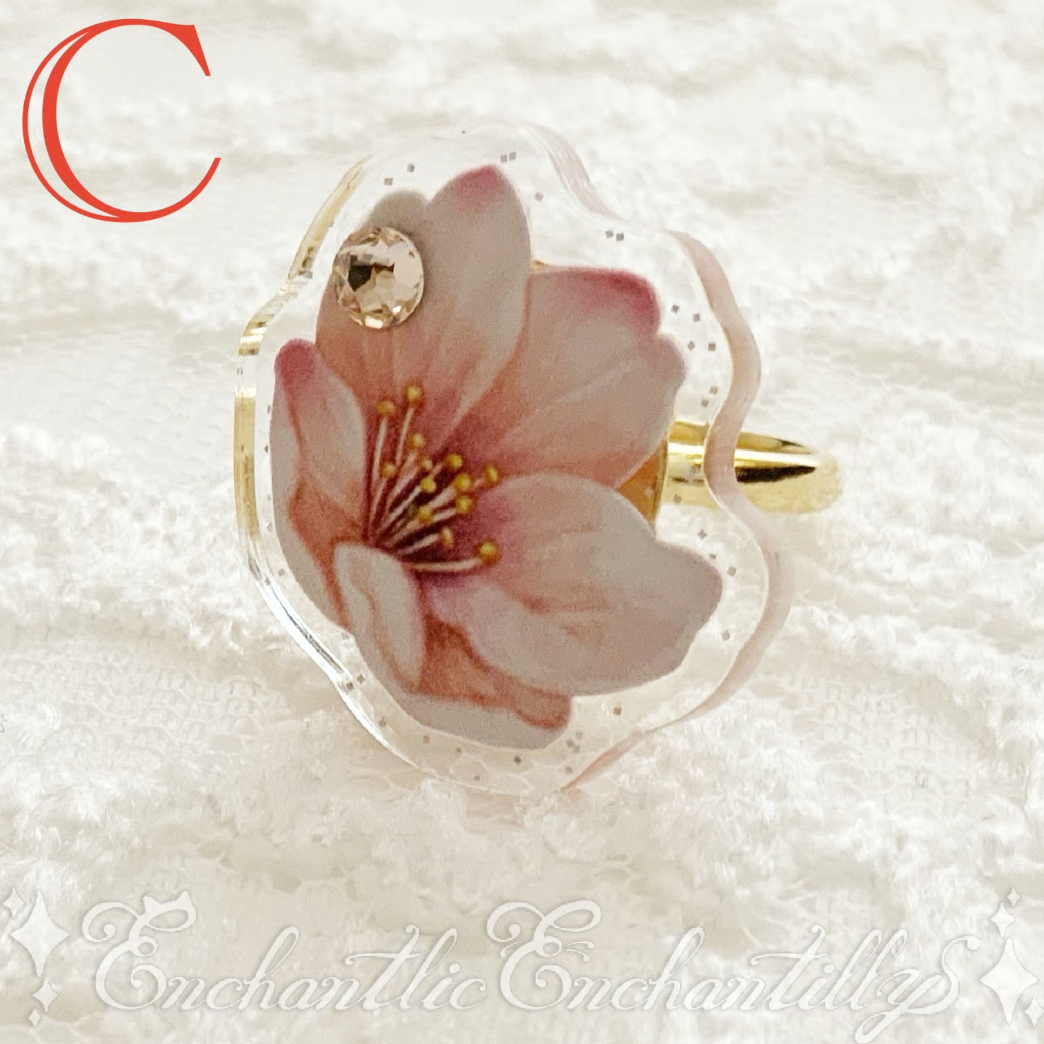 Dolled up rings - Sakura series ~Glitter Background~