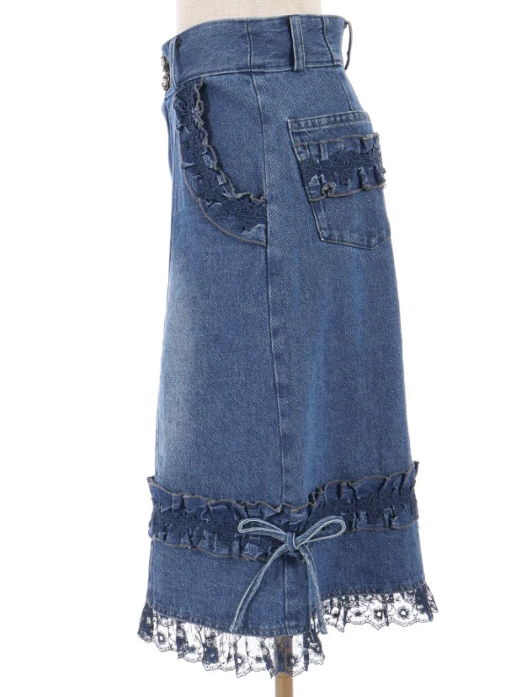 Frill Half Denim Pants