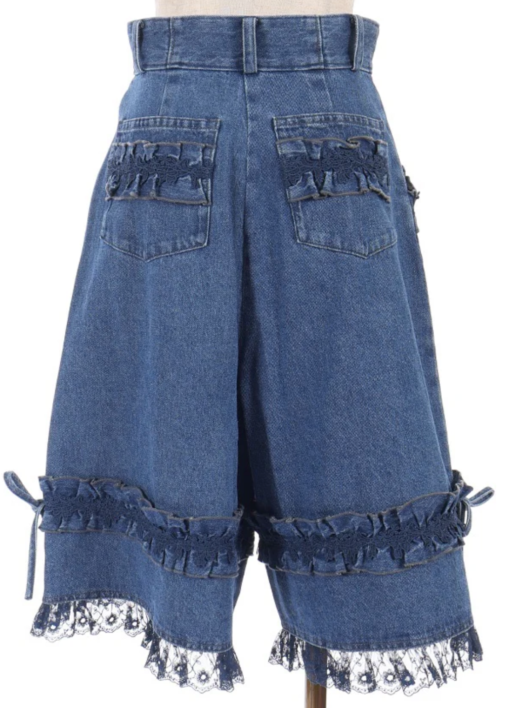 Frill Half Denim Pants