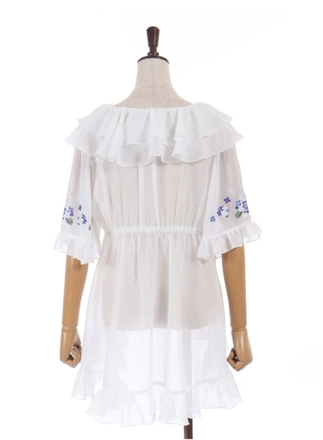 Hydrangea Embroidery Frill Gown