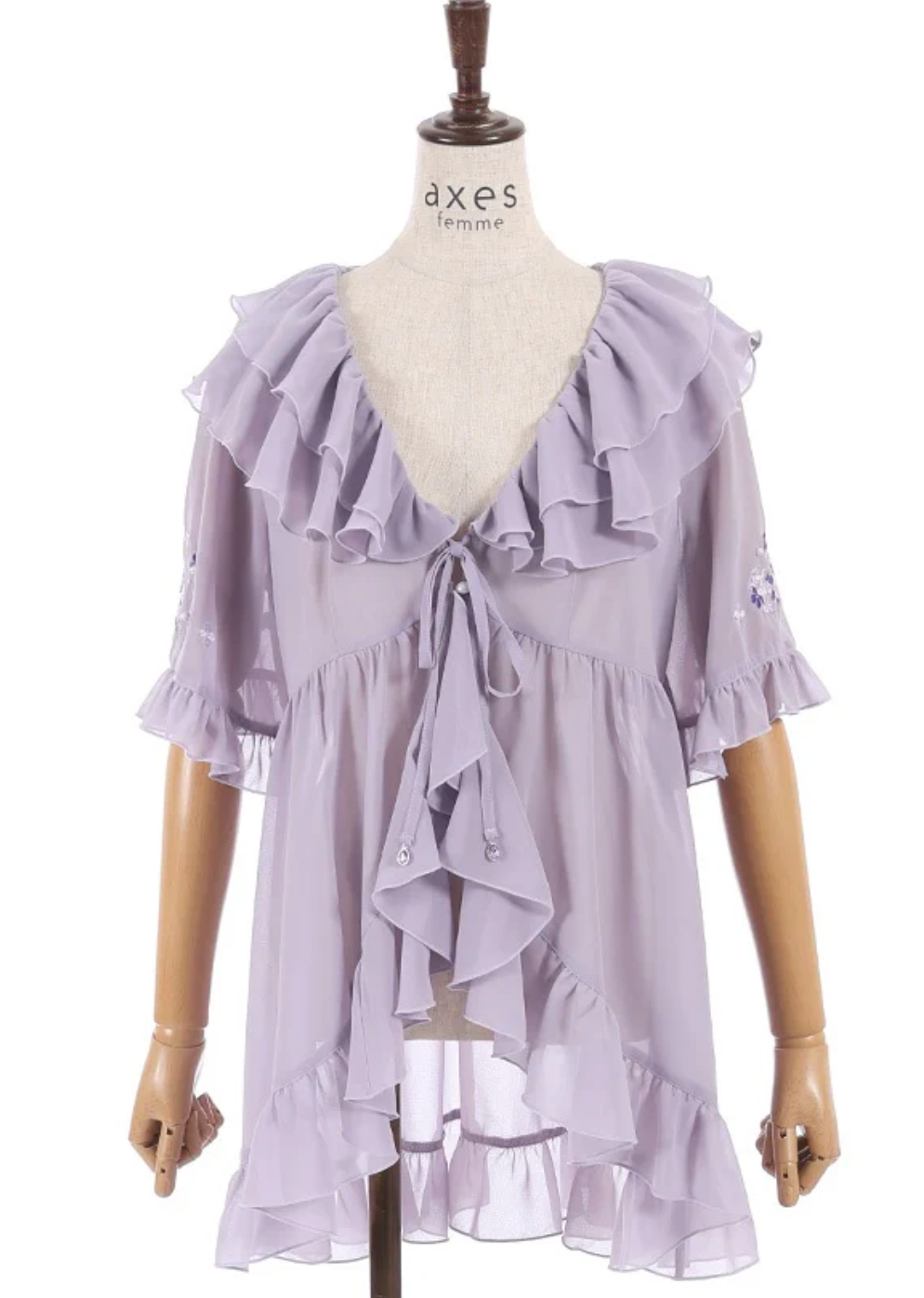 Hydrangea Embroidery Frill Gown