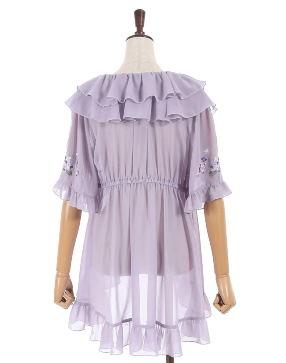 Hydrangea Embroidery Frill Gown