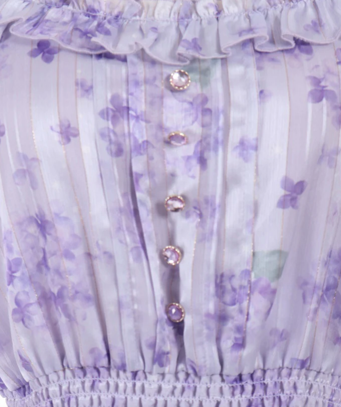 Hydrangea Pattern Shoulder Ribbon Dress