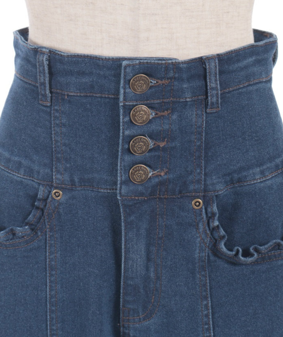 Stretch Denim Pants with Ribbon