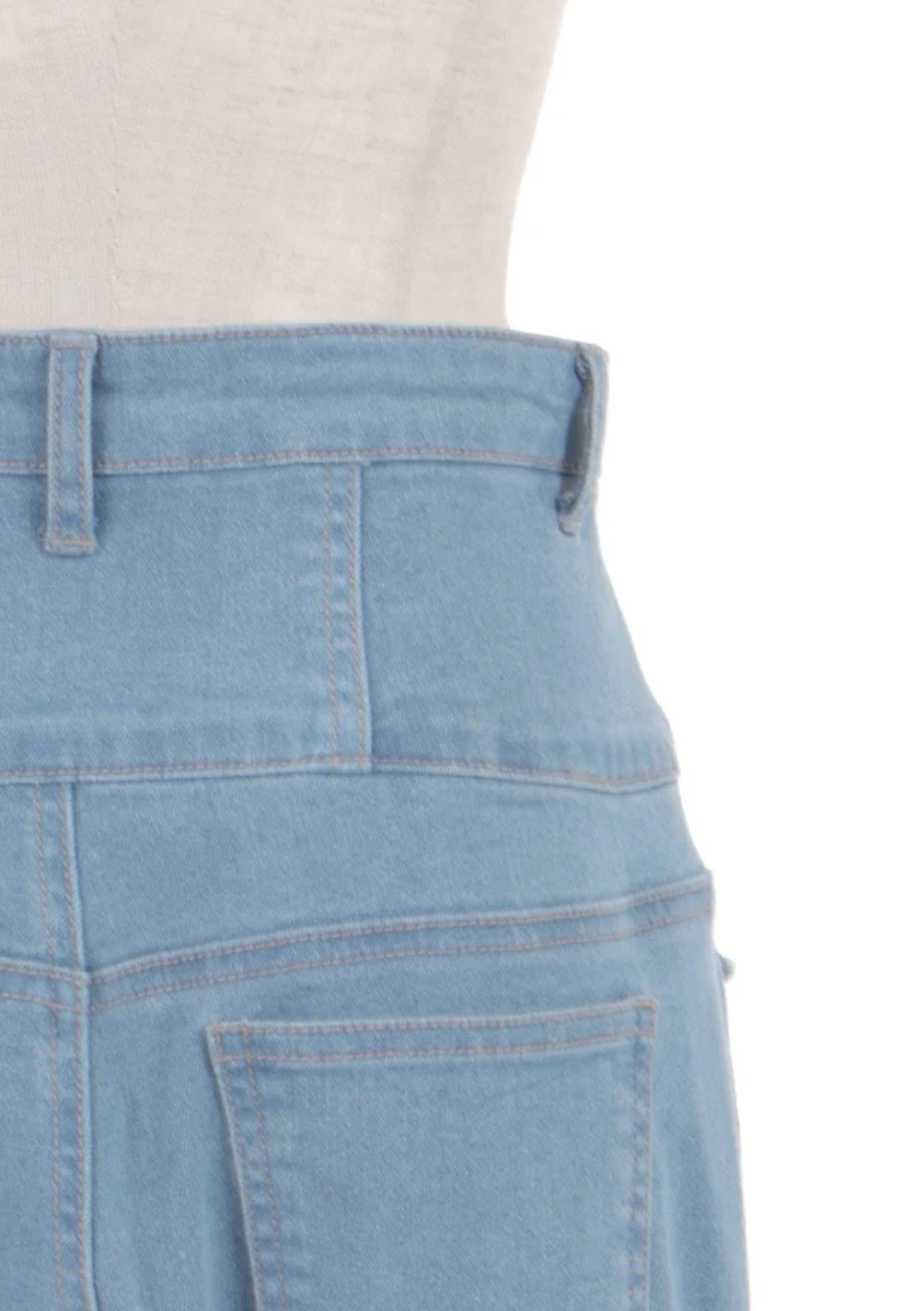 Stretch Denim Pants with Ribbon