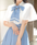 Ribbon & Flap Design Short Sleeve Blouse