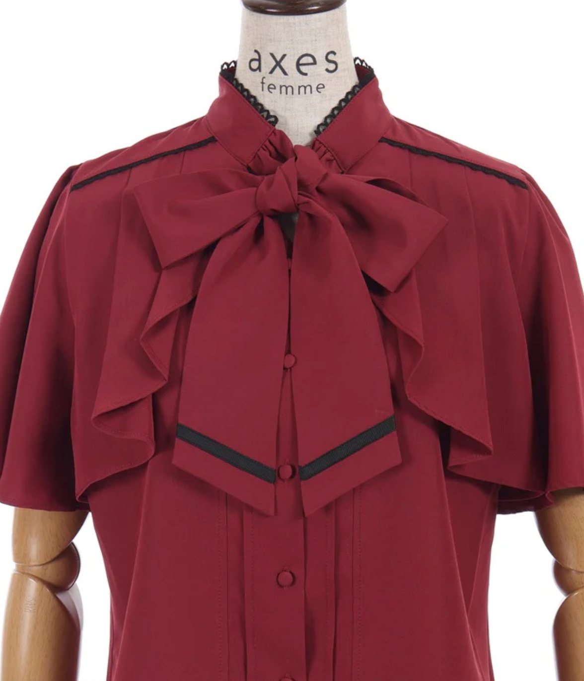 Ribbon & Flap Design Short Sleeve Blouse