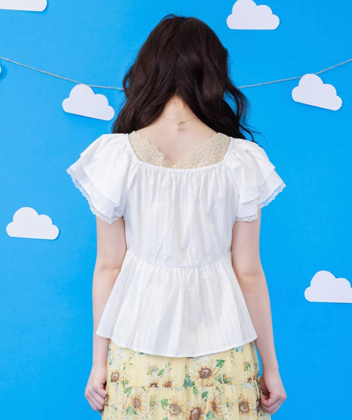 Cotton Lace Peplum Style Blouse