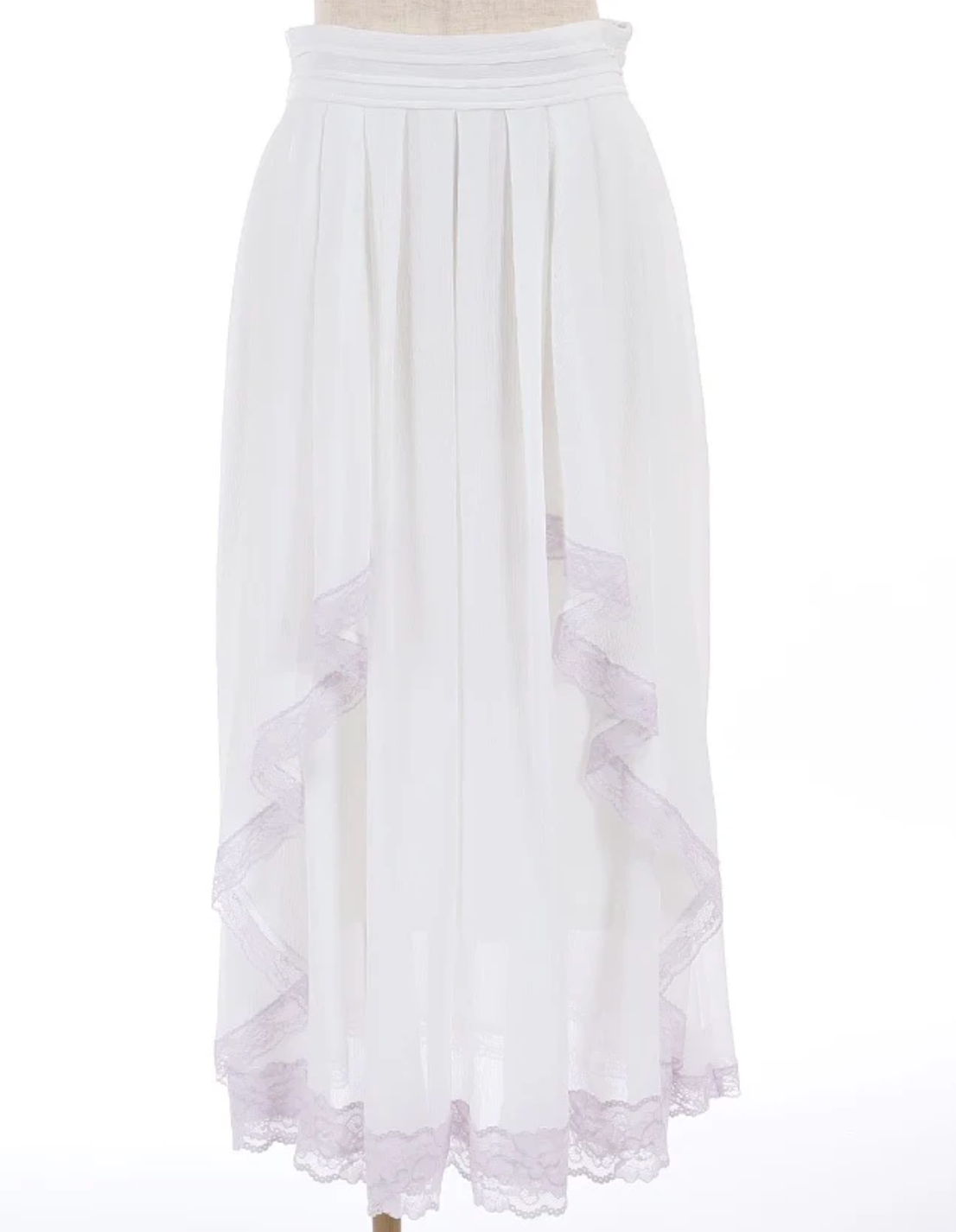 Color Scheme Lace Willow Crepe Frill Skirt