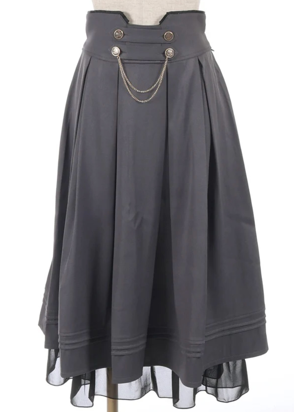 Double Button Skirt with Chain