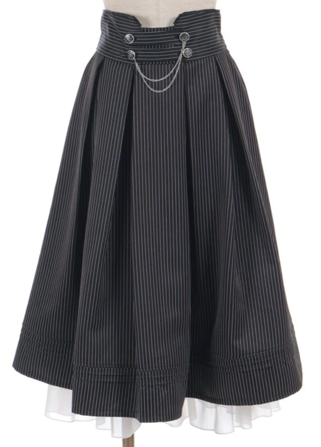 Double Button Skirt with Chain