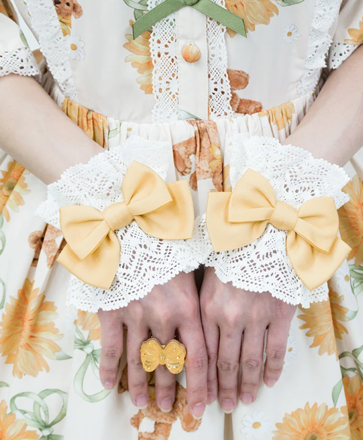 Girly Ribbon Wrist Cuffs