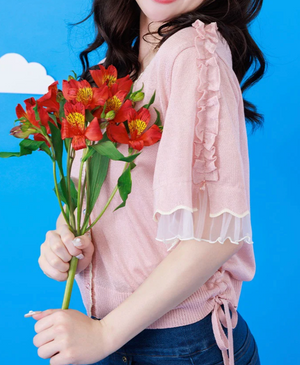 Bicolor Lamé Knit Cardigan