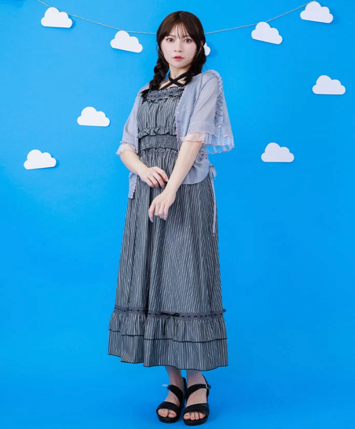 Merrowed Frill Striped Jumper Skirt