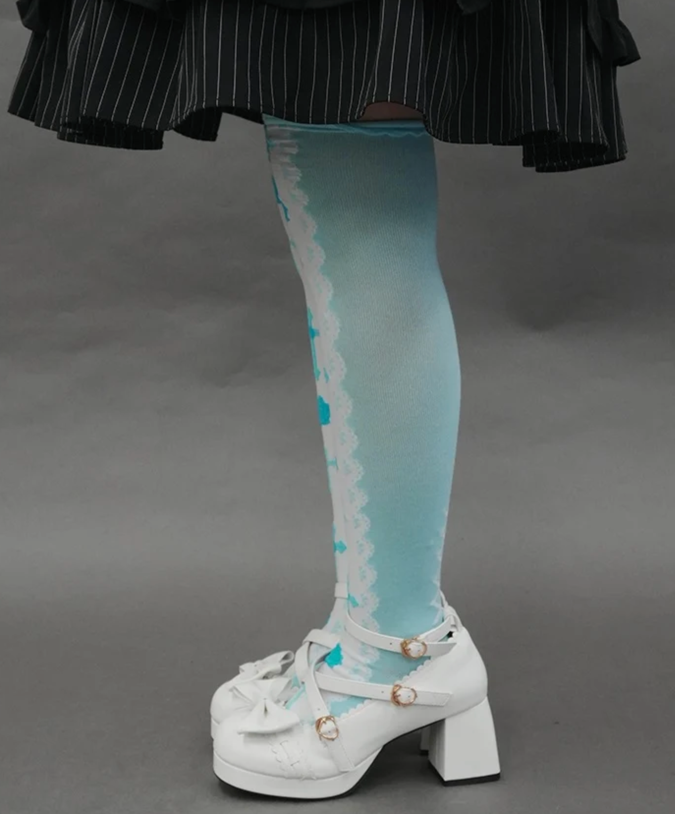 Cross Rose Over-knee Socks