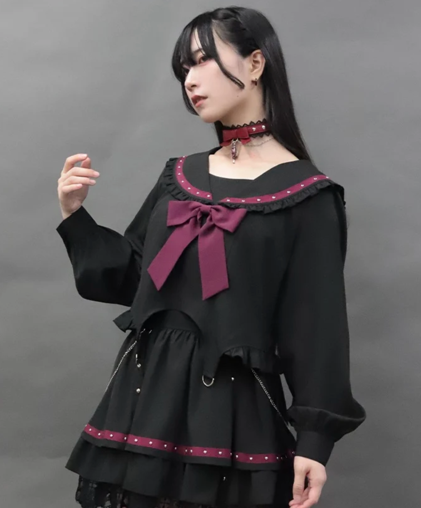 Studs Design Sailor Blouse