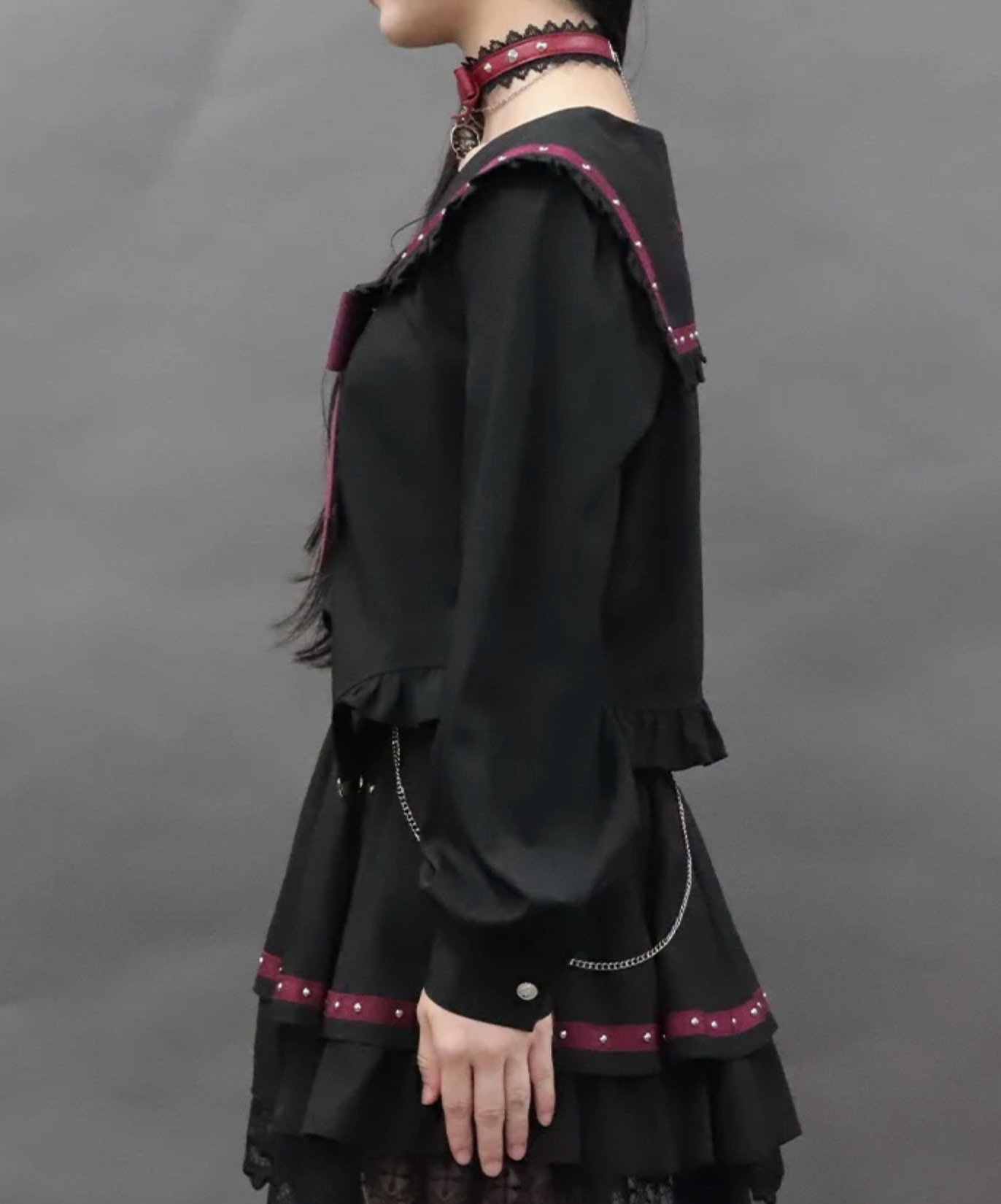 Studs Design Sailor Blouse