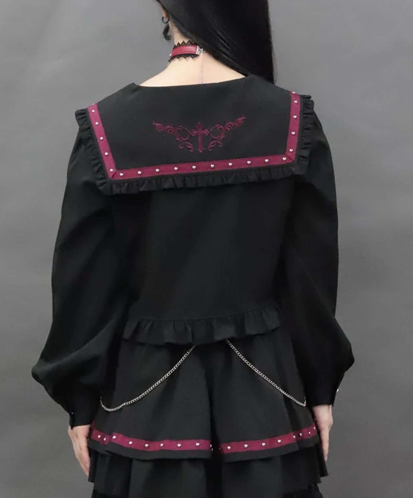 Studs Design Sailor Blouse