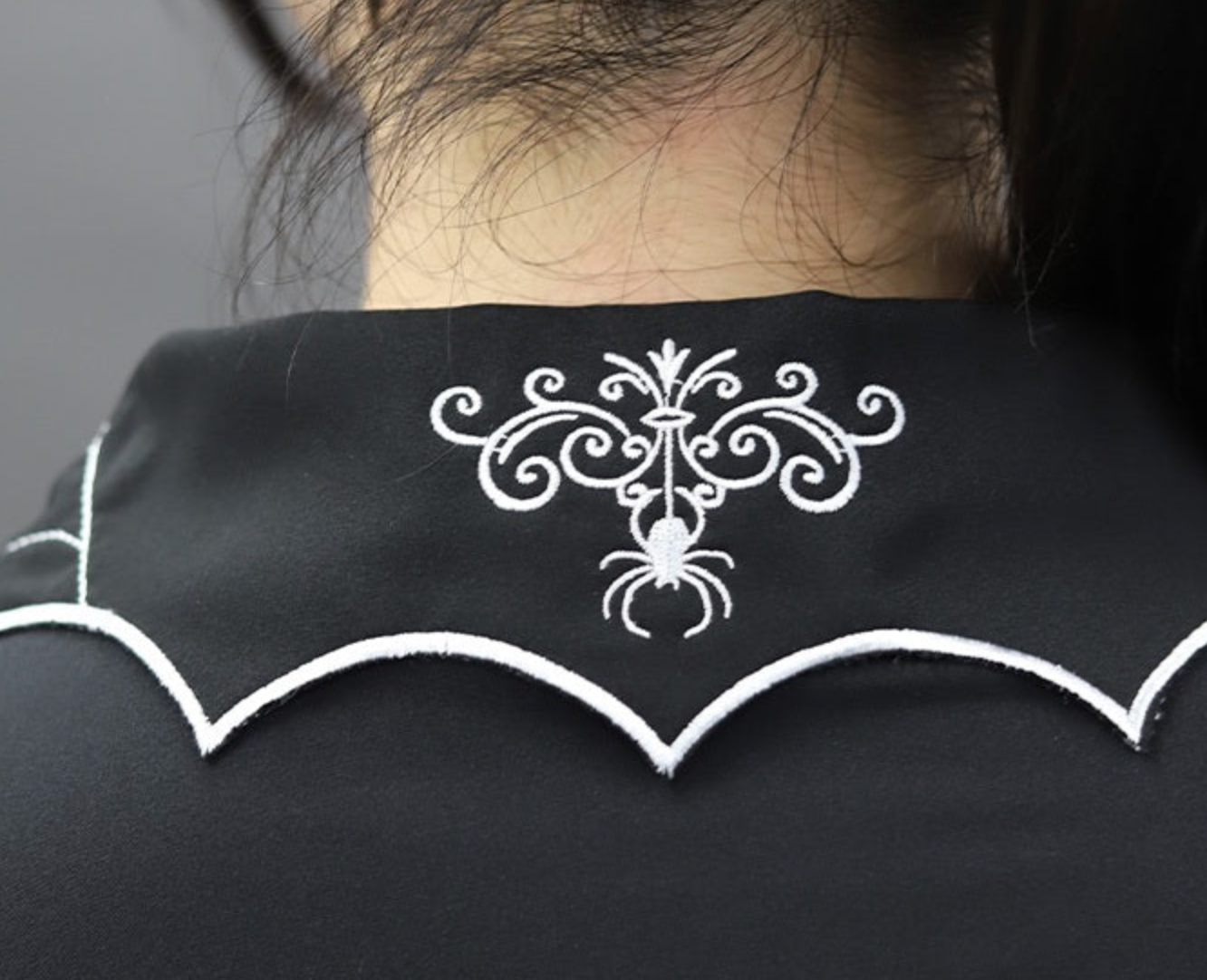 Spider Collar Embroidery Shirt