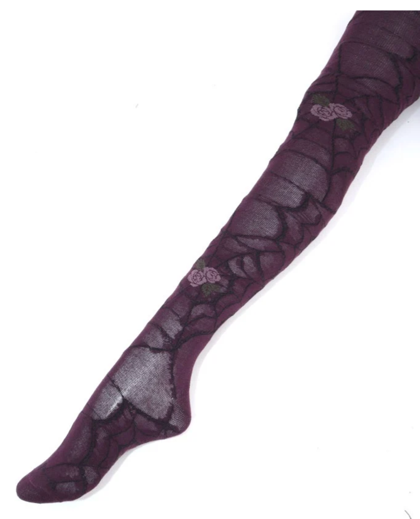 Dark Rose Web Pattern Tights