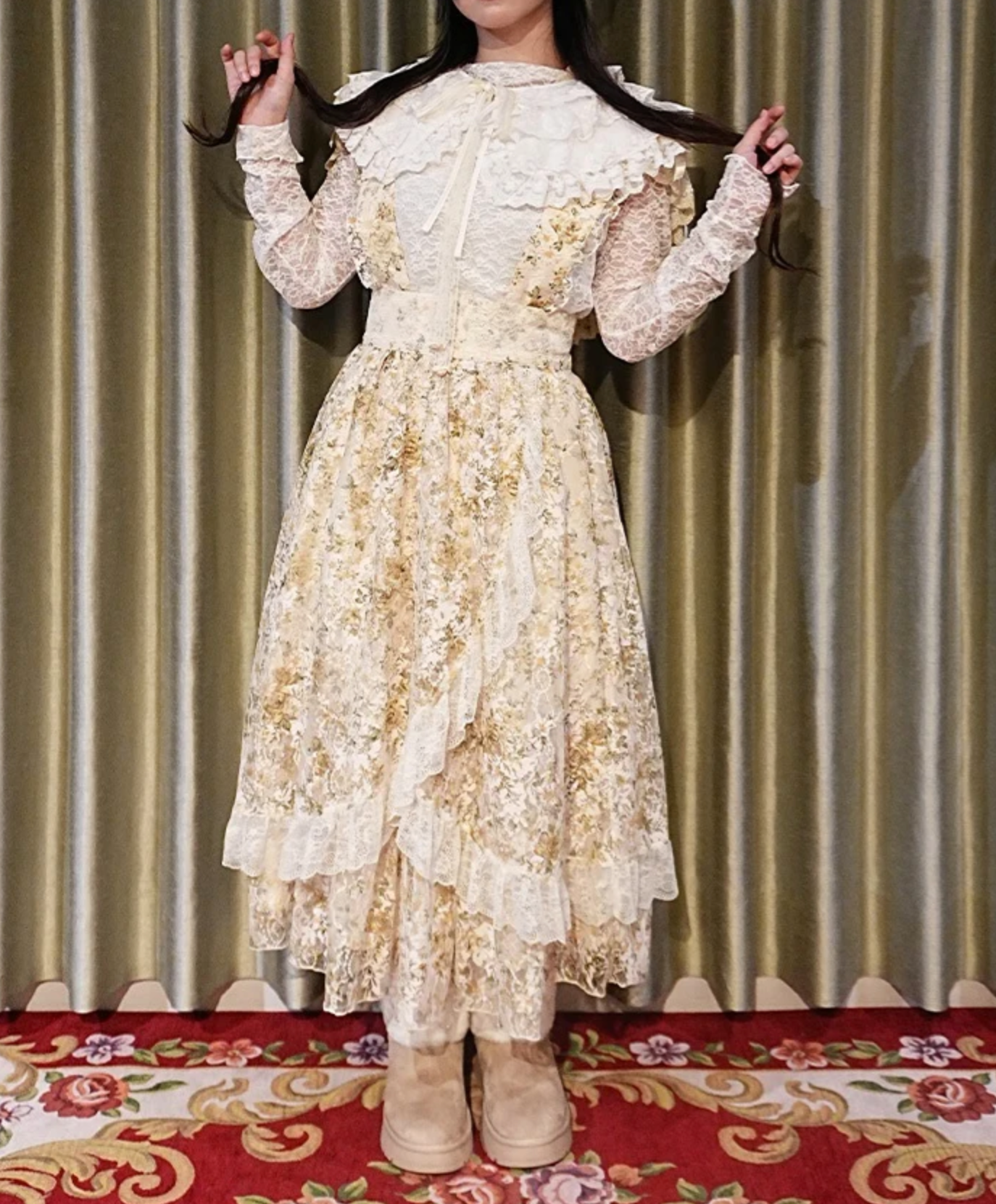 Frill Skirt with Suspenders