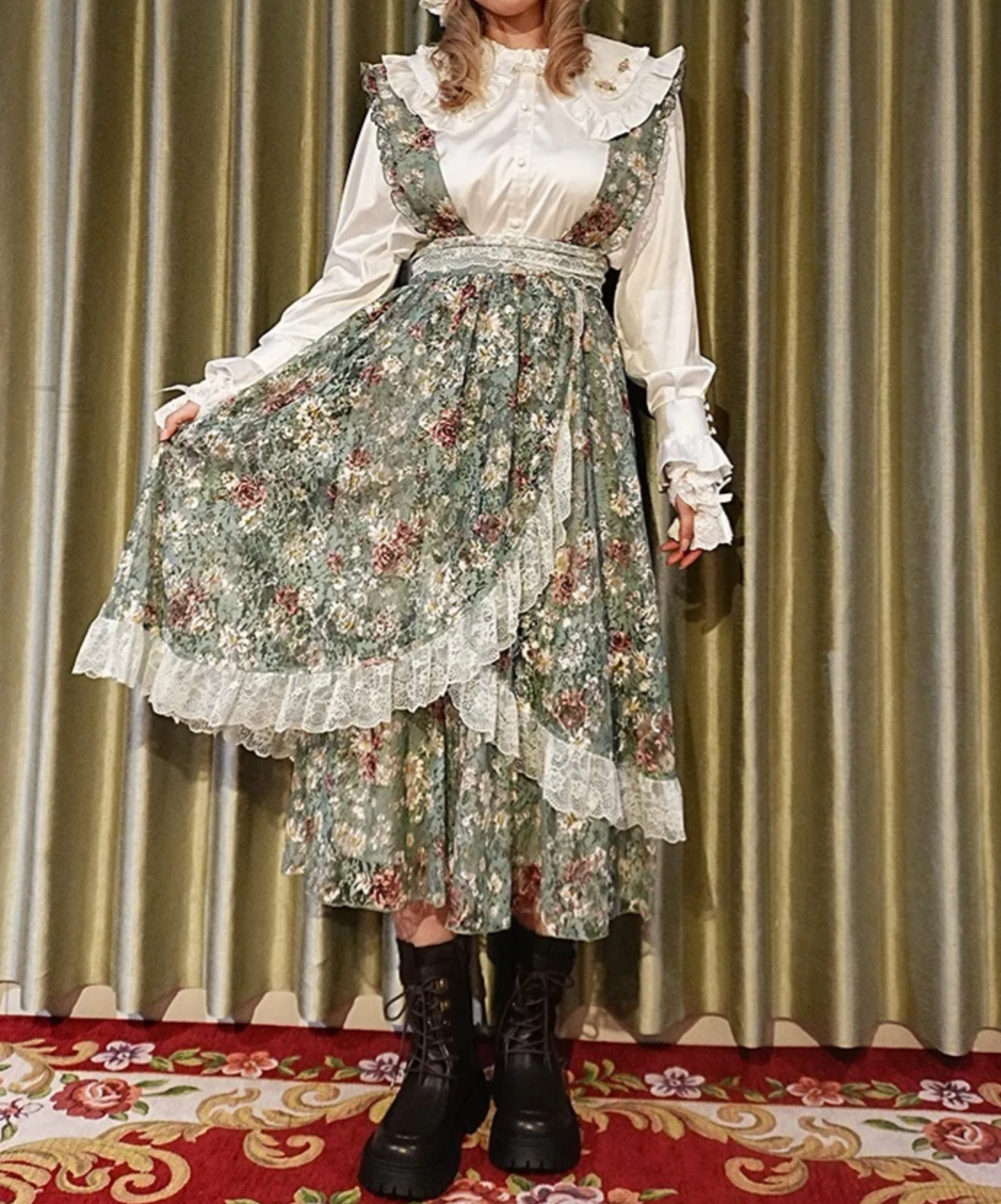 Frill Skirt with Suspenders