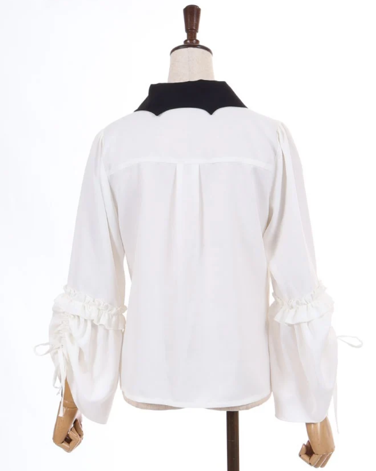 Cross Embroidery Tie Blouse