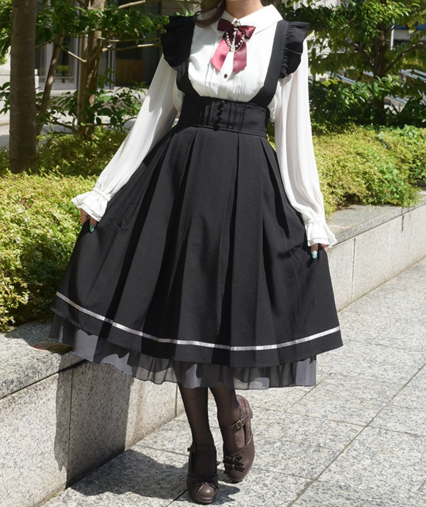 Skirt with Frill Suspenders
