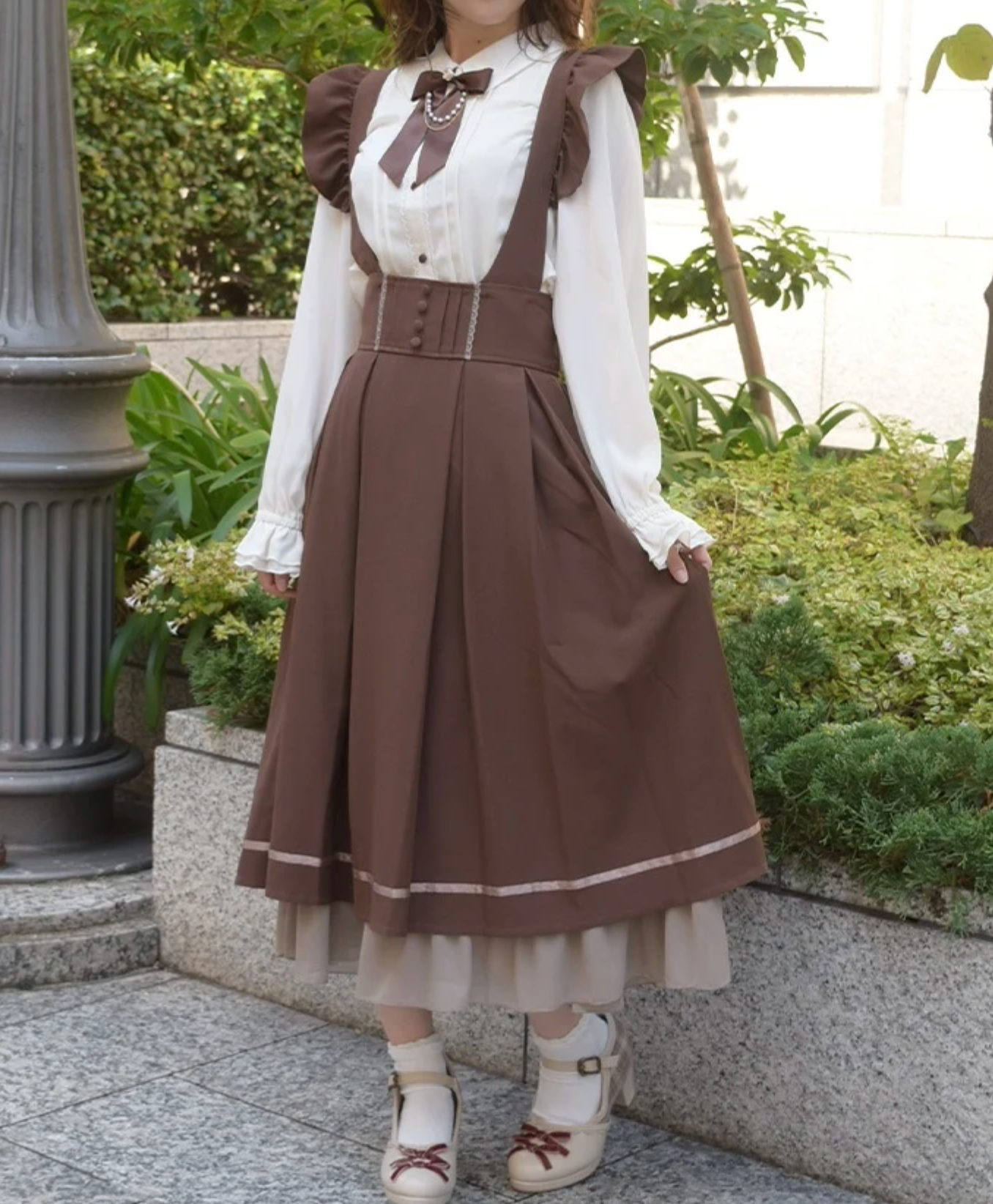 Skirt with Frill Suspenders
