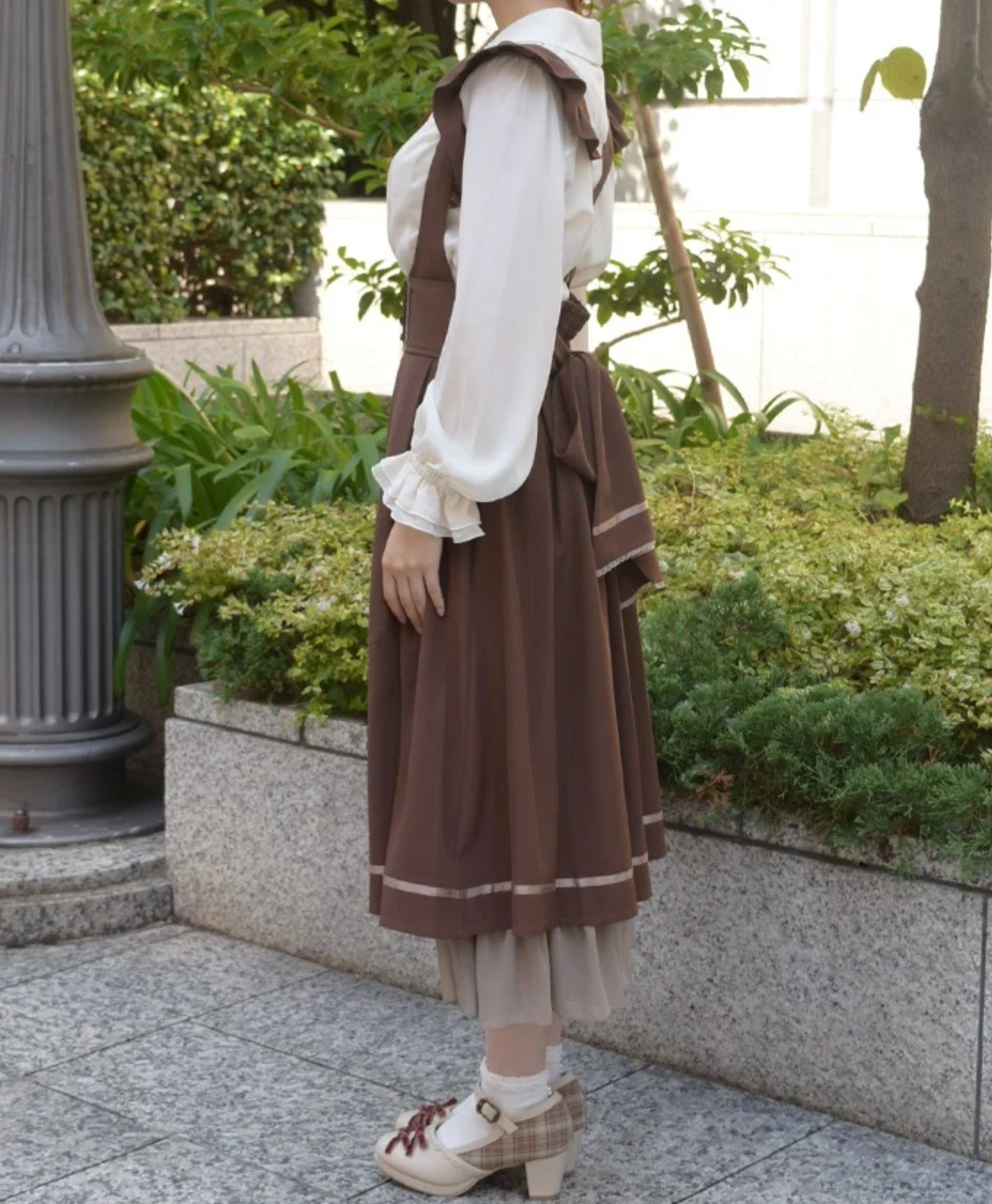 Skirt with Frill Suspenders