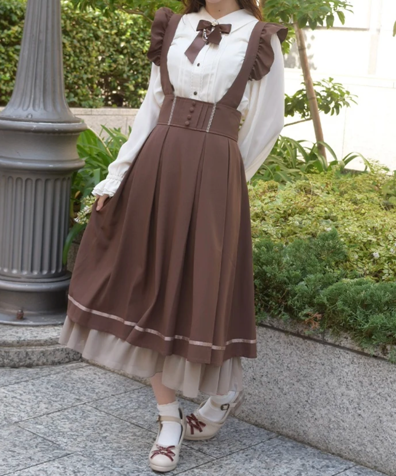 Skirt with Frill Suspenders