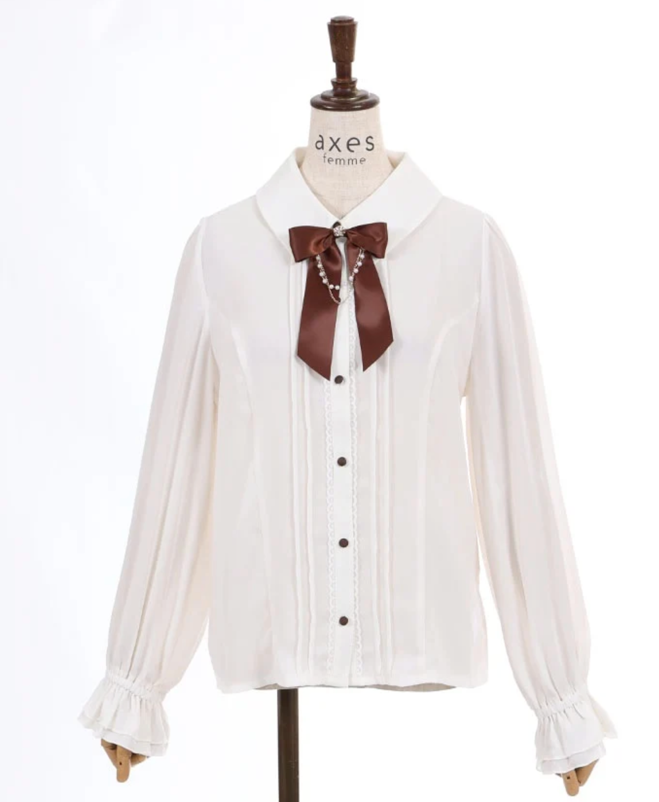 Ribbon & Pearl Chain Blouse